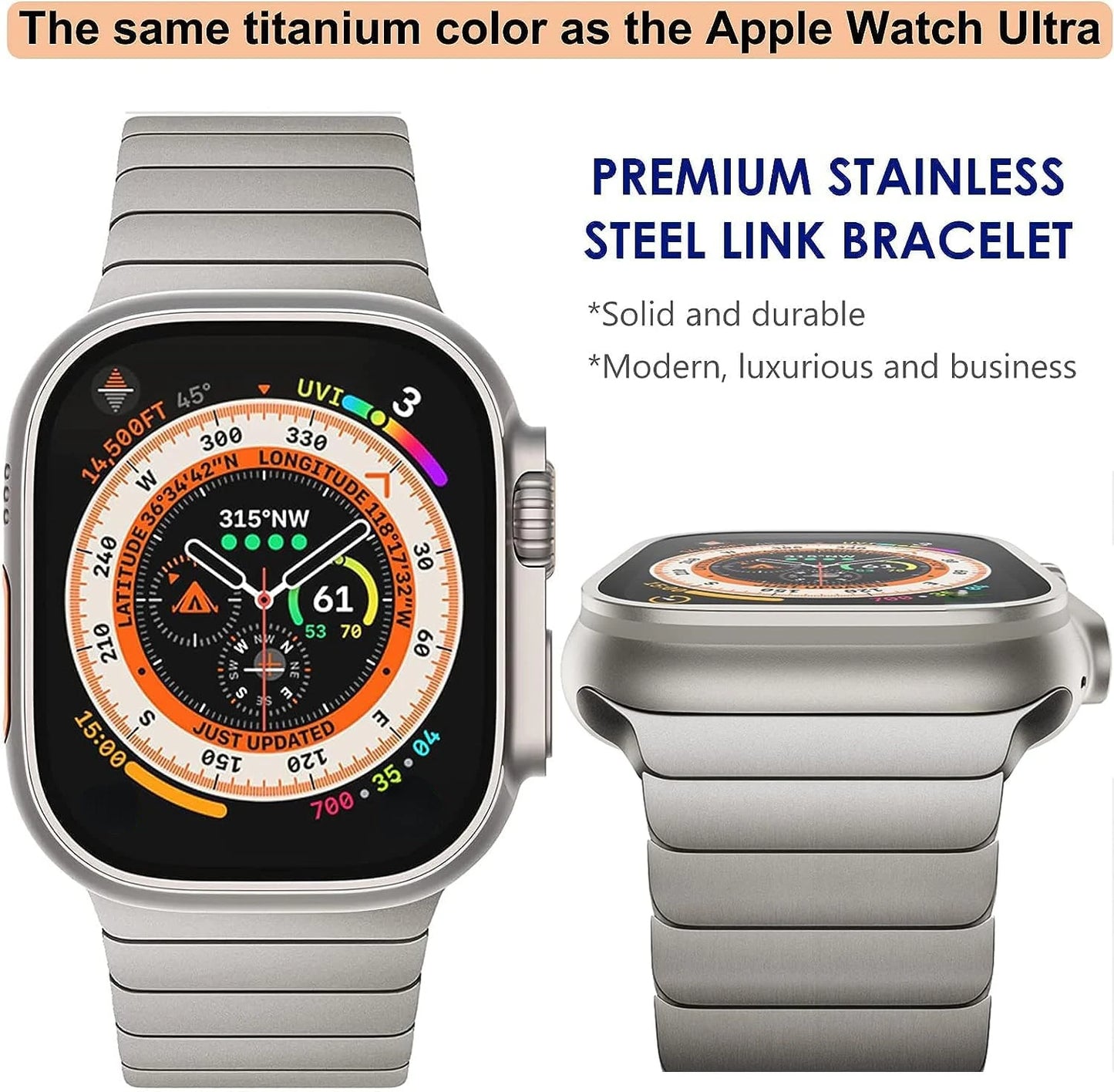 Luxury Titanium Stainless Steel Band