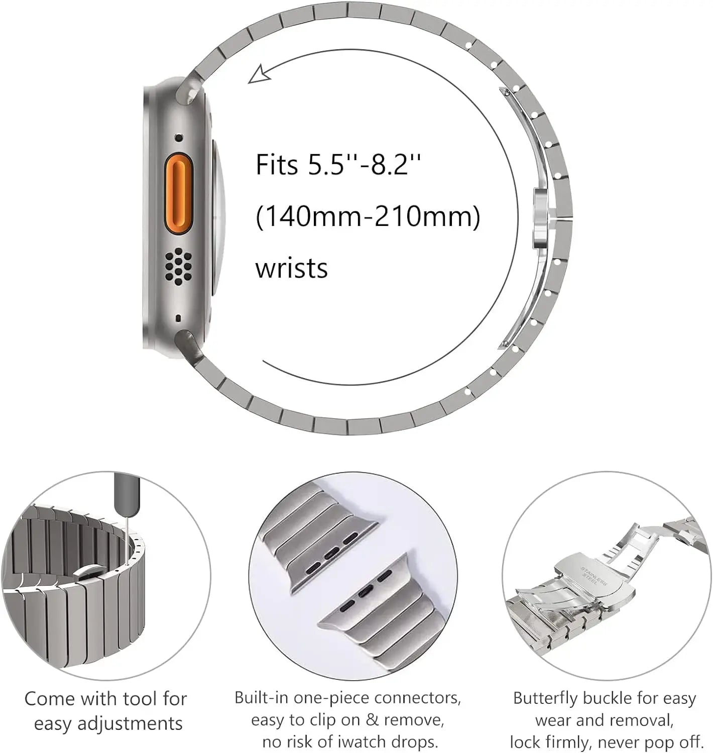 Luxury Titanium Stainless Steel Band